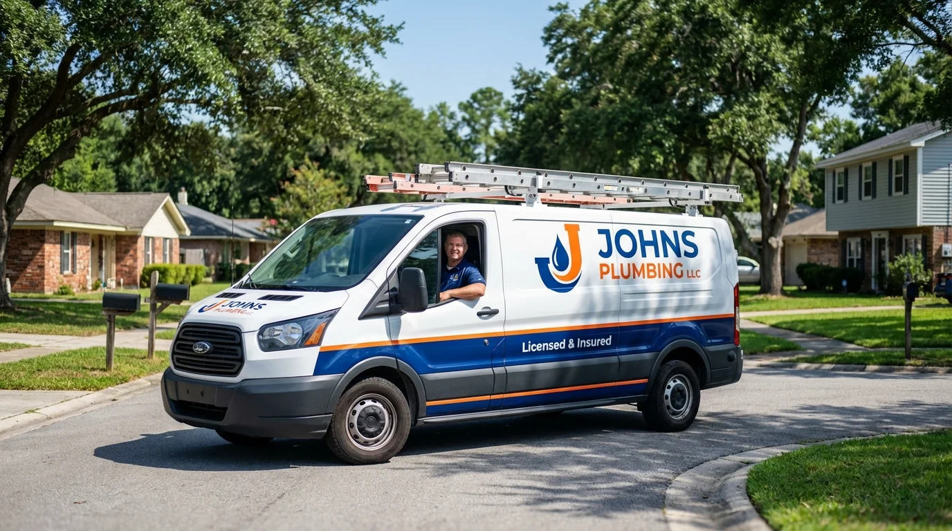 Johns Plumbing LLC service van in Crab Orchard, WV