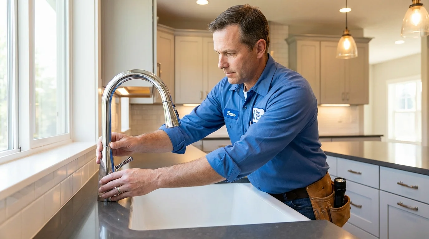 Kitchen faucet installation by Johns Plumbing LLC in Crab Orchard